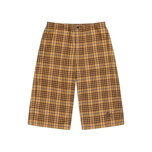 Plaid Embroidered Loose Shorts