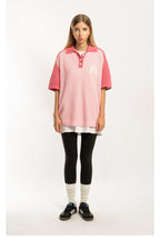 Pink Raglan Knit Polo Shirt - Empty Reference