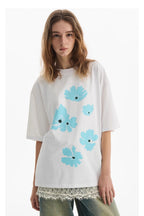 Blue Floral Graphic Tee