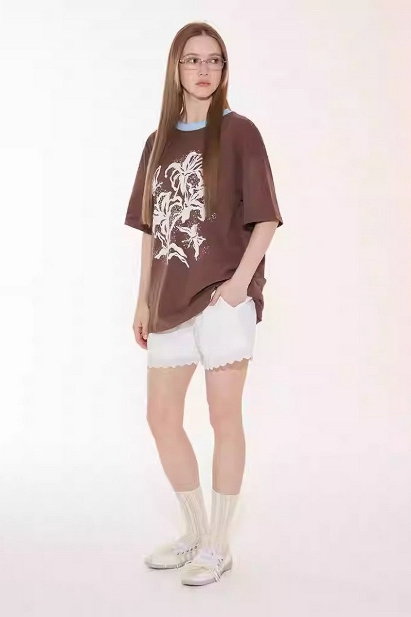 Distressed Floral Patchwork Tee