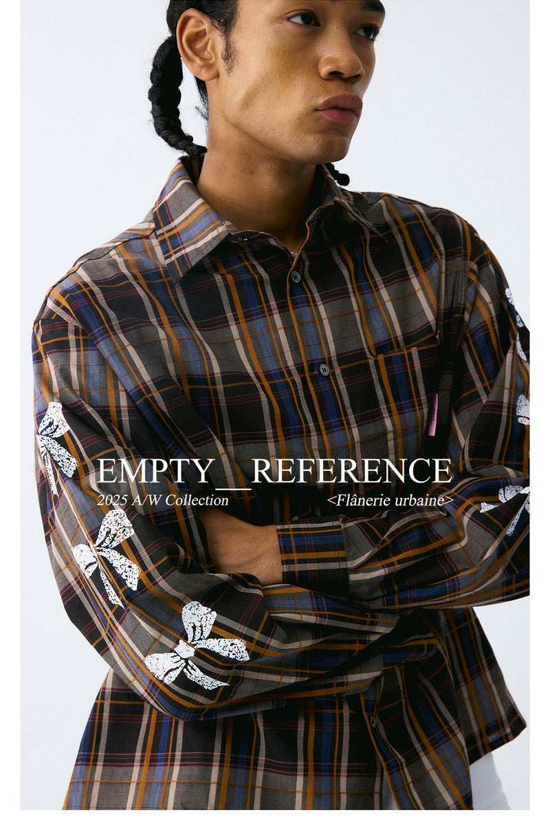 Plaid Bow Print Shirt - Empty Reference
