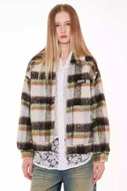 Fleece Plaid Collar Jacket - Empty Reference