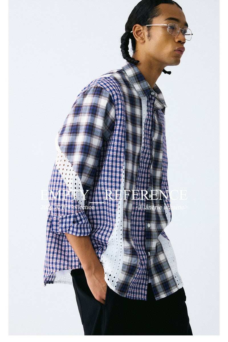 Textured Lace Panel Shirt - Empty Reference