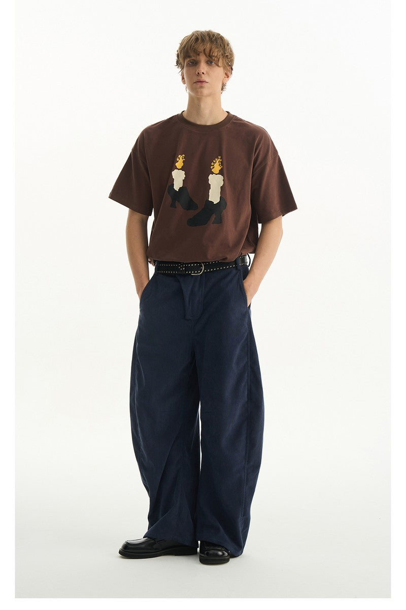 Brown Soft Graphic Lounge Tee