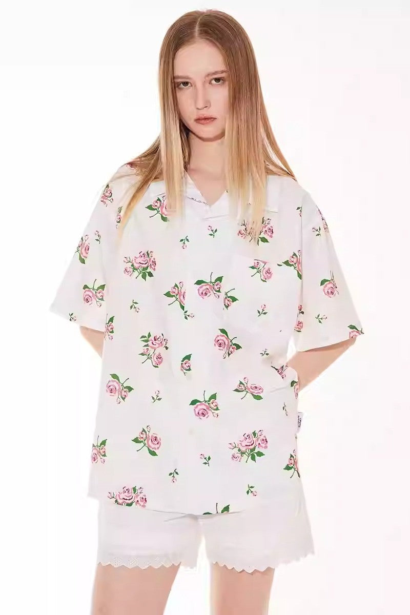 Rose Floral Print Shirt