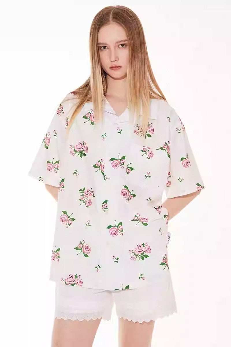 Rose Floral Print Shirt - Empty Reference