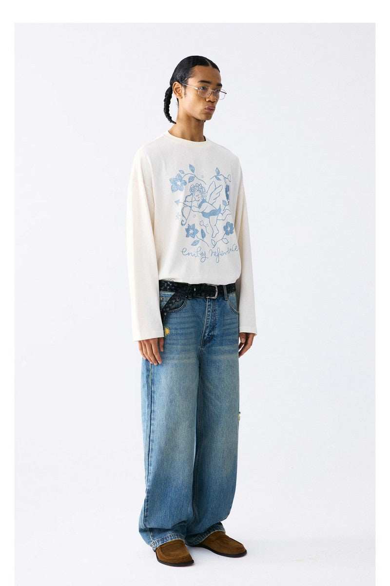Heavyweight Washed Distressed Jeans - Empty Reference