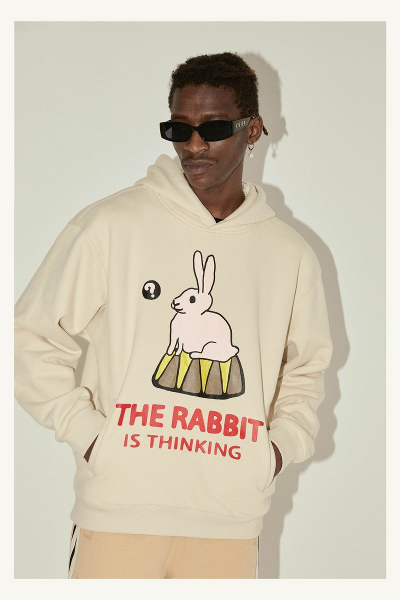 Thinking Bunny Graphic Hoodie