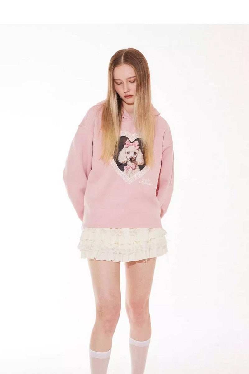 Lace Heart Dog Hoodie - Empty Reference