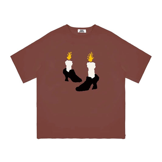 Brown Soft Graphic Lounge Tee