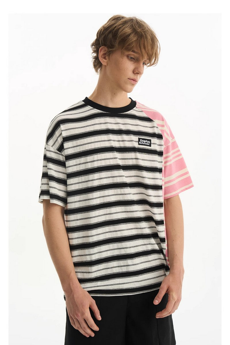 Striped Deconstructed Patchwork Tee