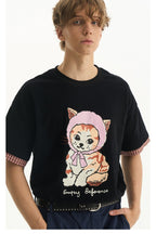 Layered Cat Graphic Tee