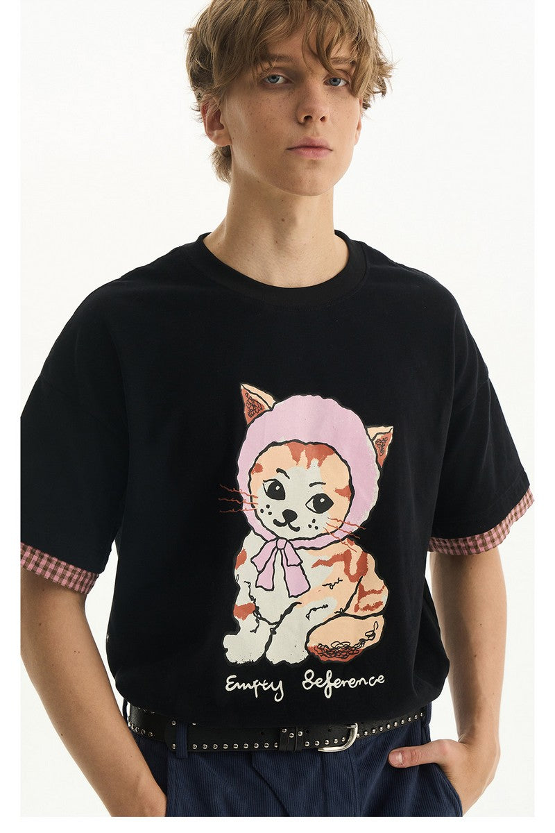 Layered Cat Graphic Tee