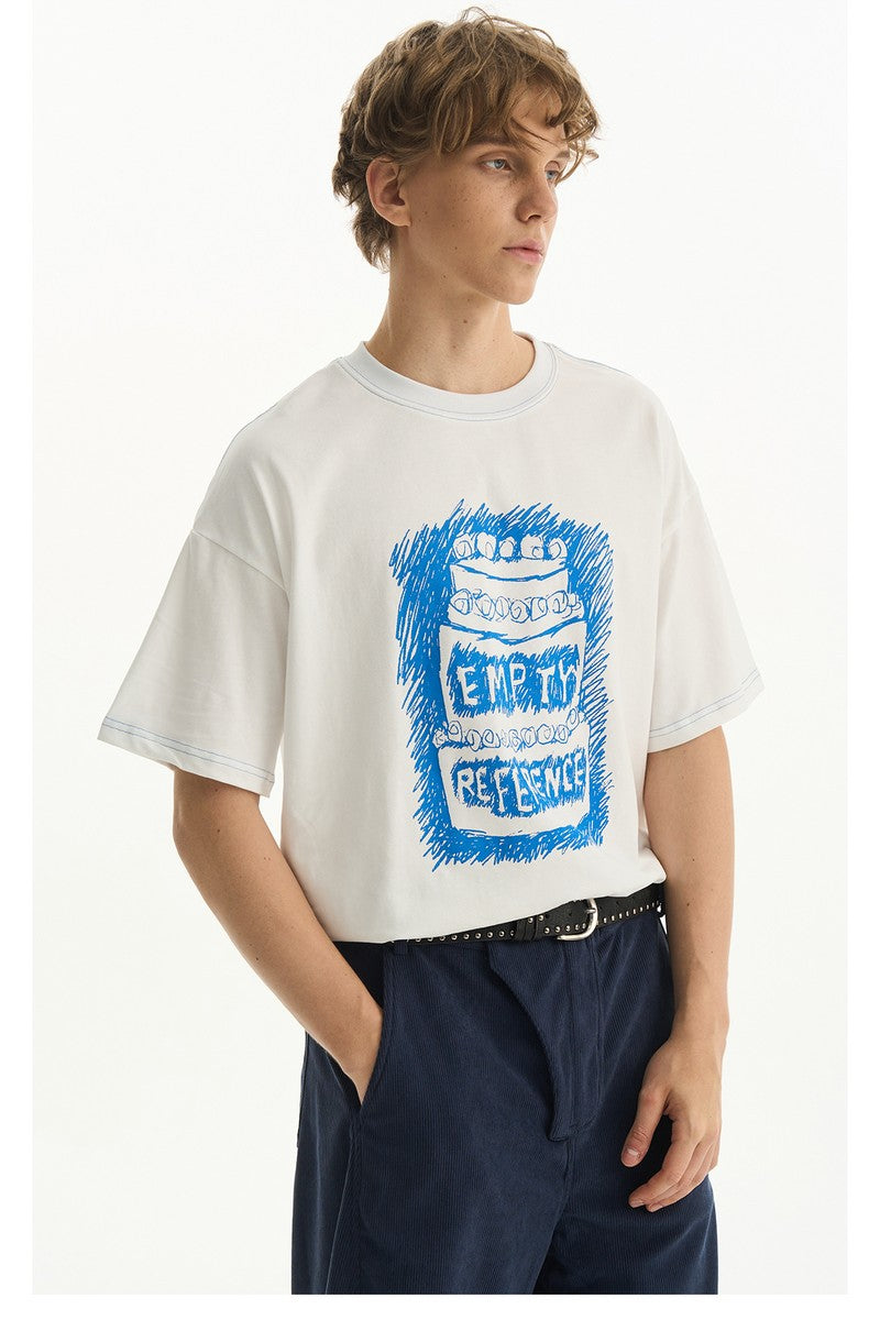 White Soft Graphic Lounge Tee