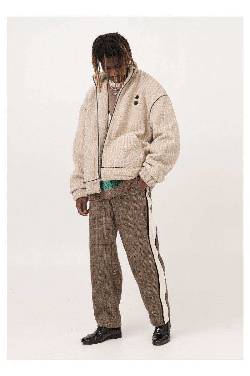Brown Plaid Velvet Trousers - Empty Reference