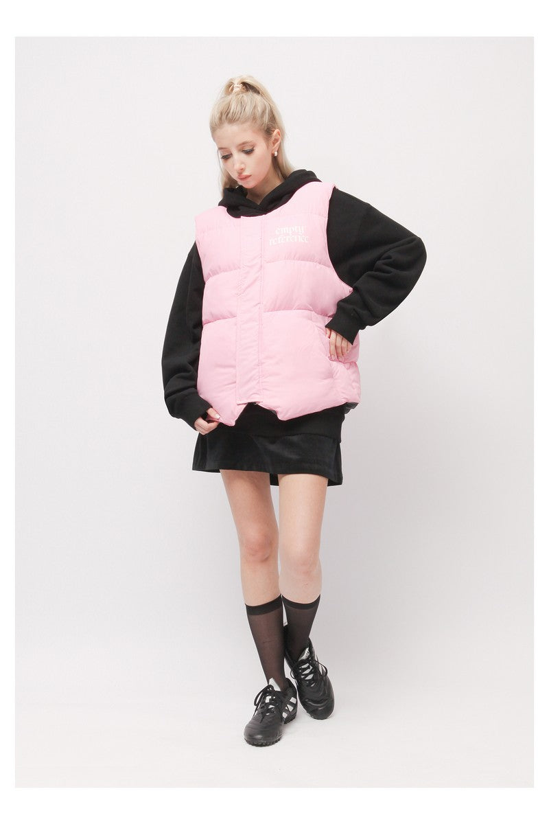 Reversible Leopard Embroidered Puffer Vest
