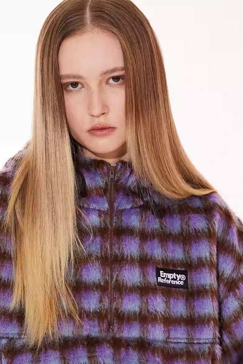 Plaid Fleece Pocket Hoodie - Empty Reference