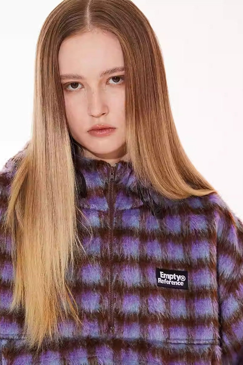 Plaid Fleece Pocket Hoodie