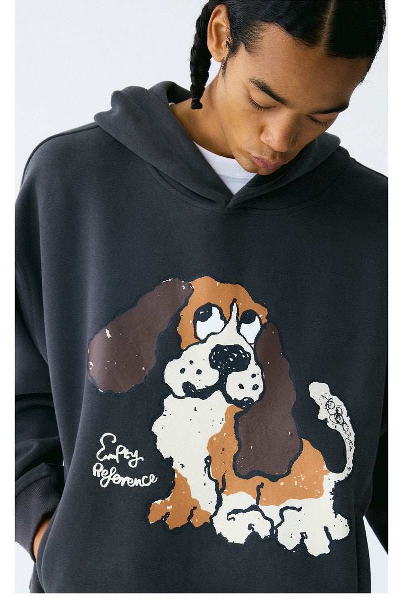 Faded Dog Graphic Hoodie - Empty Reference