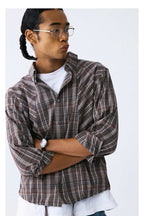 Wrinkled Plaid Drawstring Shirt - Empty Reference