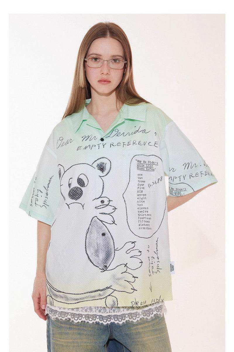 Bear Letter Graphic Shirt - Empty Reference