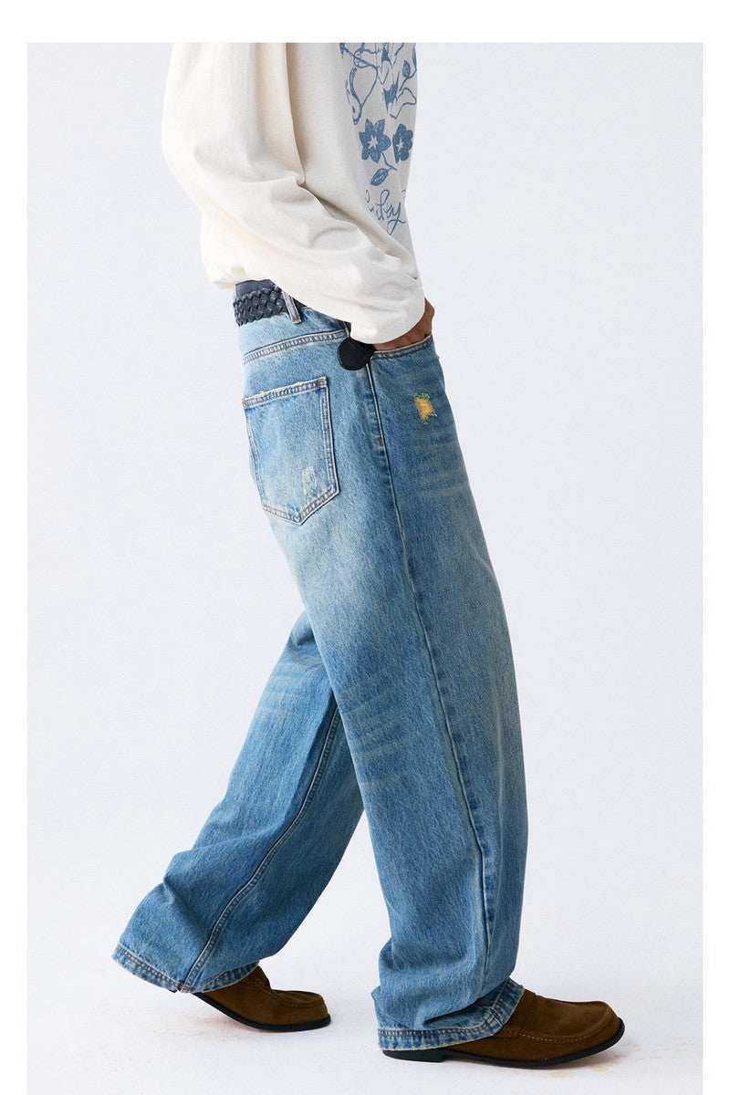 Heavyweight Washed Distressed Jeans - Empty Reference