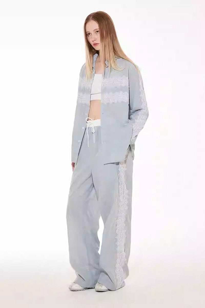 Lace Panel Plaid Pants - Empty Reference