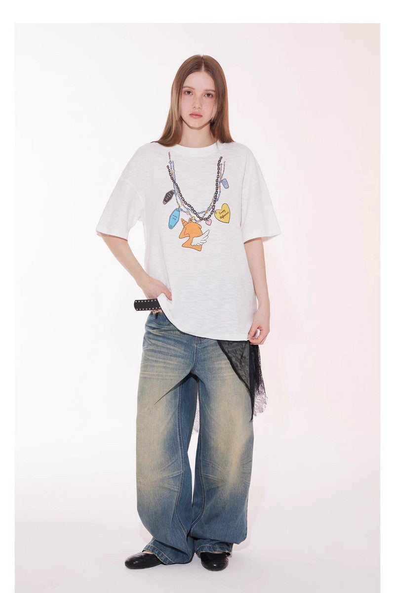Necklace Graphic Crewneck Tee