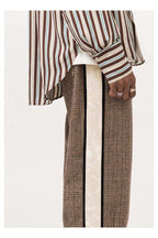 Brown Plaid Velvet Trousers - Empty Reference