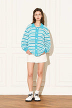 Blue White Stripe Knit Shirt - Empty Reference