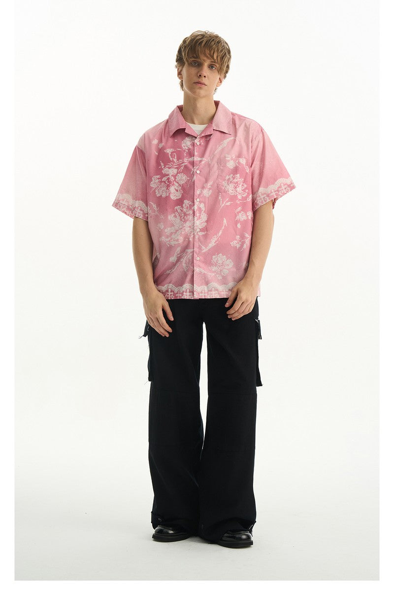 Gradient Lace Graphic Shirt