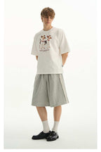 Grey Knit Drawstring Shorts - Empty Reference