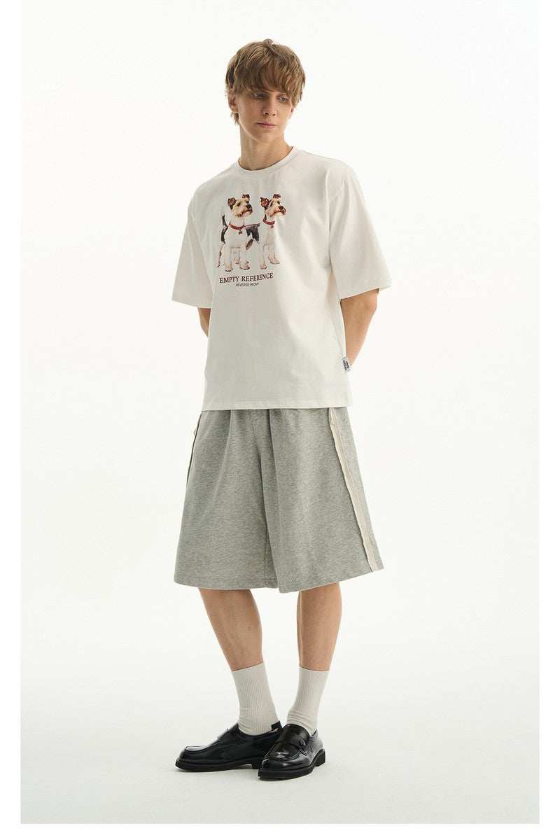 Grey Knit Drawstring Shorts - Empty Reference