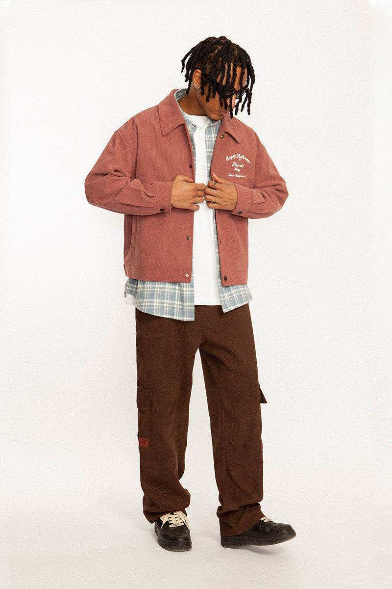Colorblock Embroidered Corduroy Pants - Empty Reference