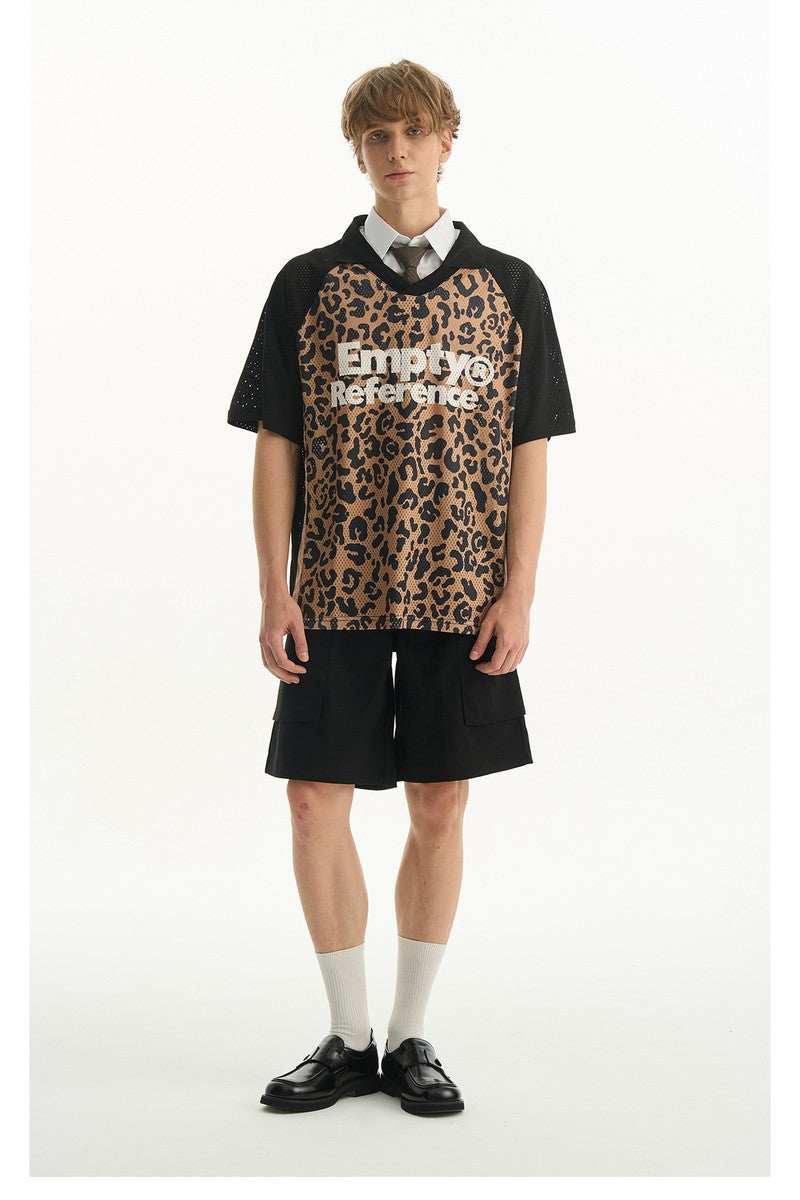 Leopard Mesh Polo Shirt - Empty Reference