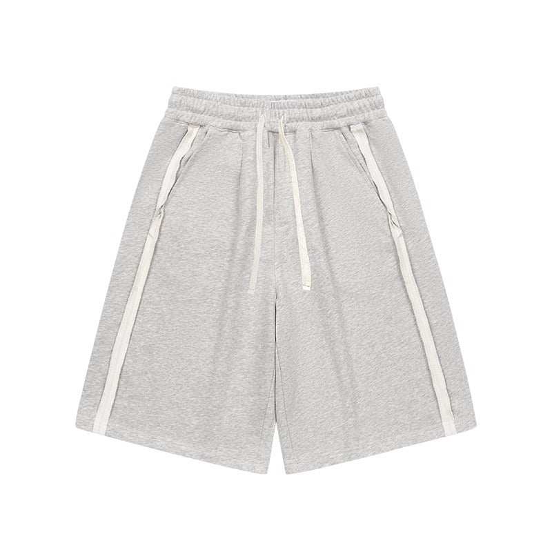 Grey Knit Drawstring Shorts - Empty Reference