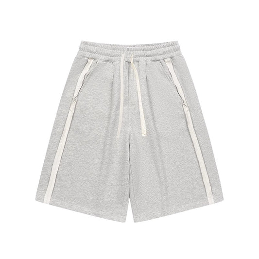 Grey Knit Drawstring Shorts