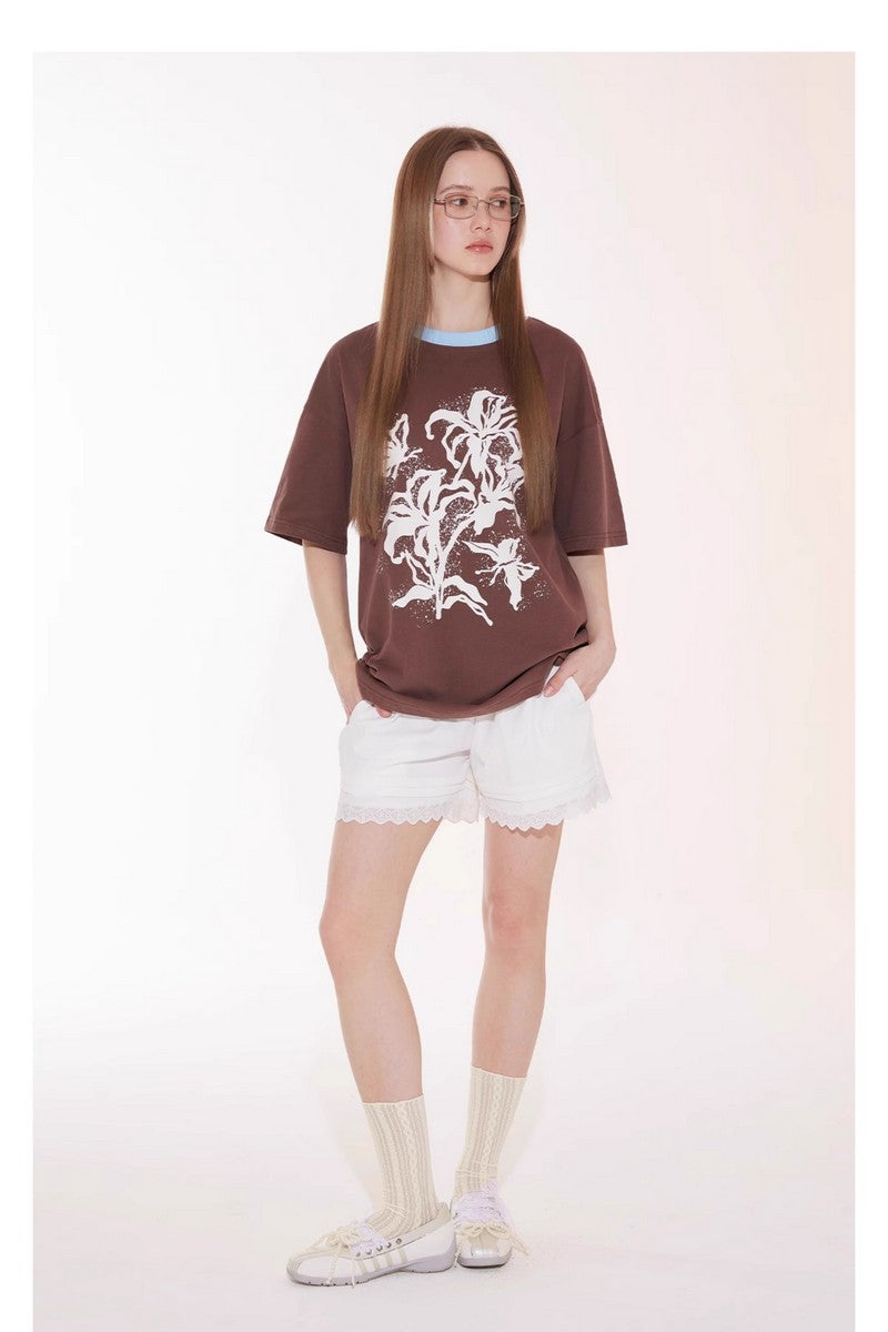 Distressed Floral Patchwork Tee