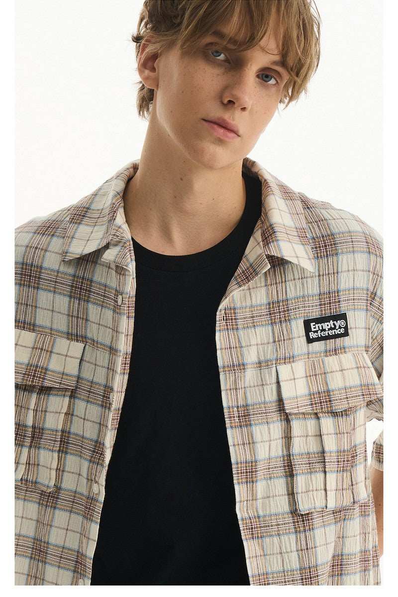 Textured Plaid Pocket Shirt - Empty Reference