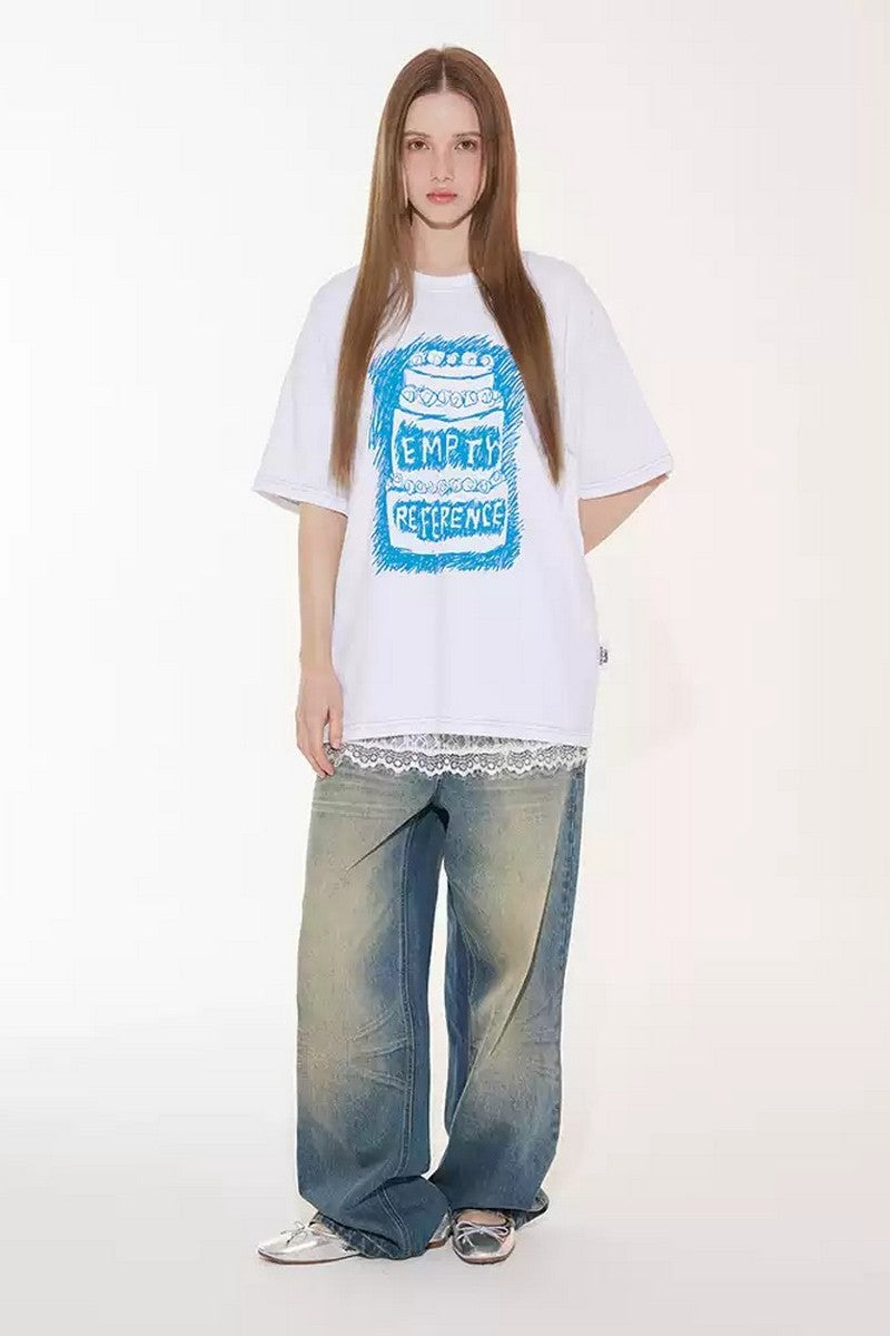 White Soft Graphic Lounge Tee