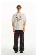 Purple Plaid Casual Trousers - Empty Reference