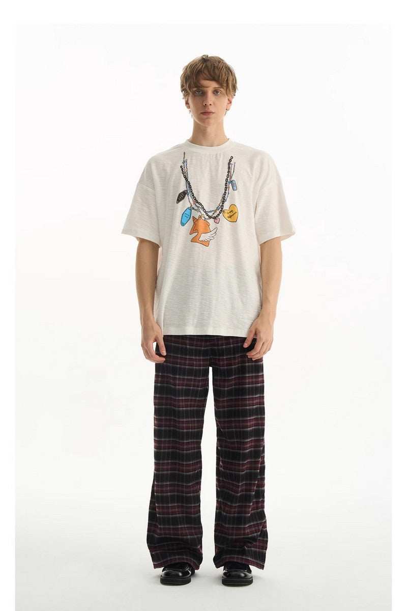 Purple Plaid Casual Trousers - Empty Reference