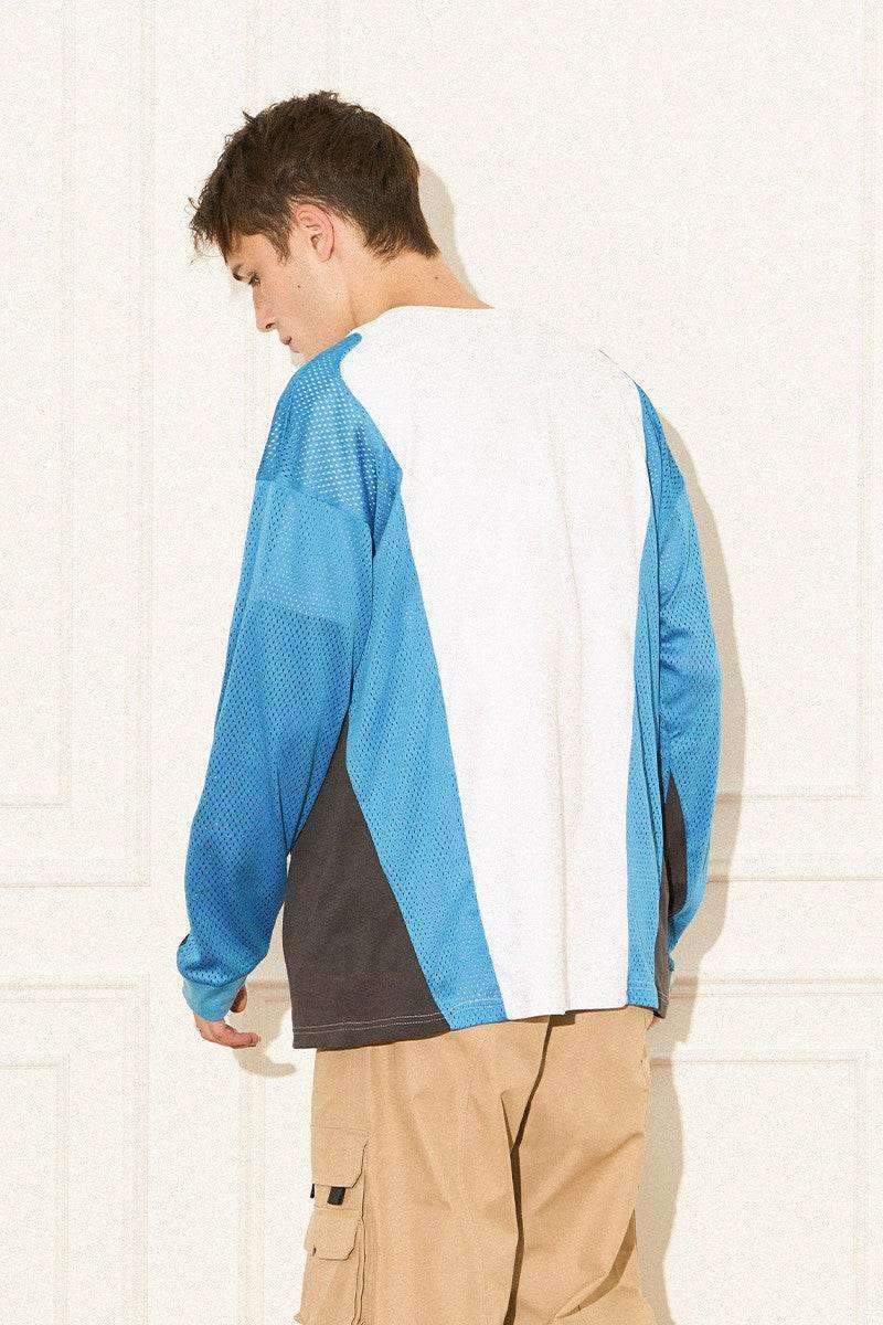 Colorblock Mesh Graphic Jersey Tee - Empty Reference
