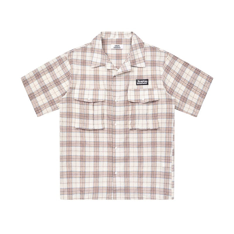 Textured Plaid Pocket Shirt