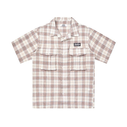 Textured Plaid Pocket Shirt