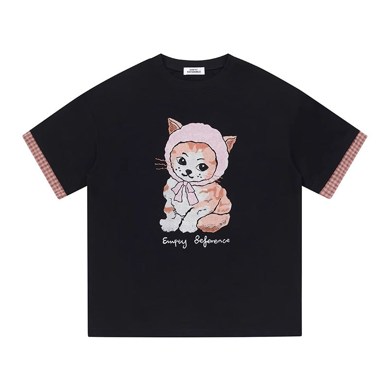 Layered Cat Graphic Tee
