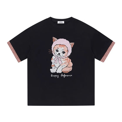 Layered Cat Graphic Tee