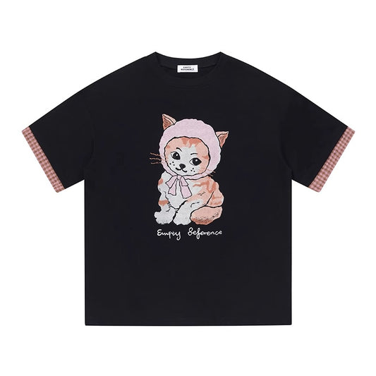 Layered Cat Graphic Tee