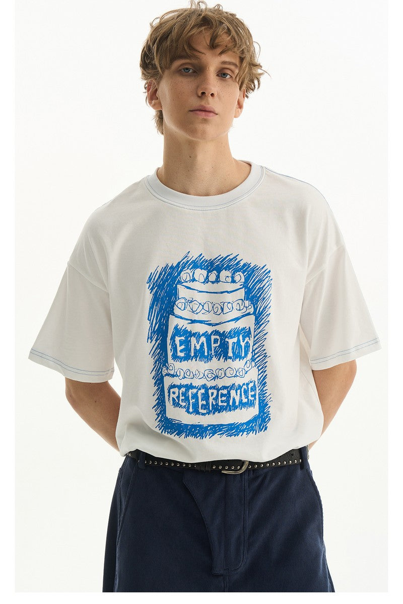 White Soft Graphic Lounge Tee