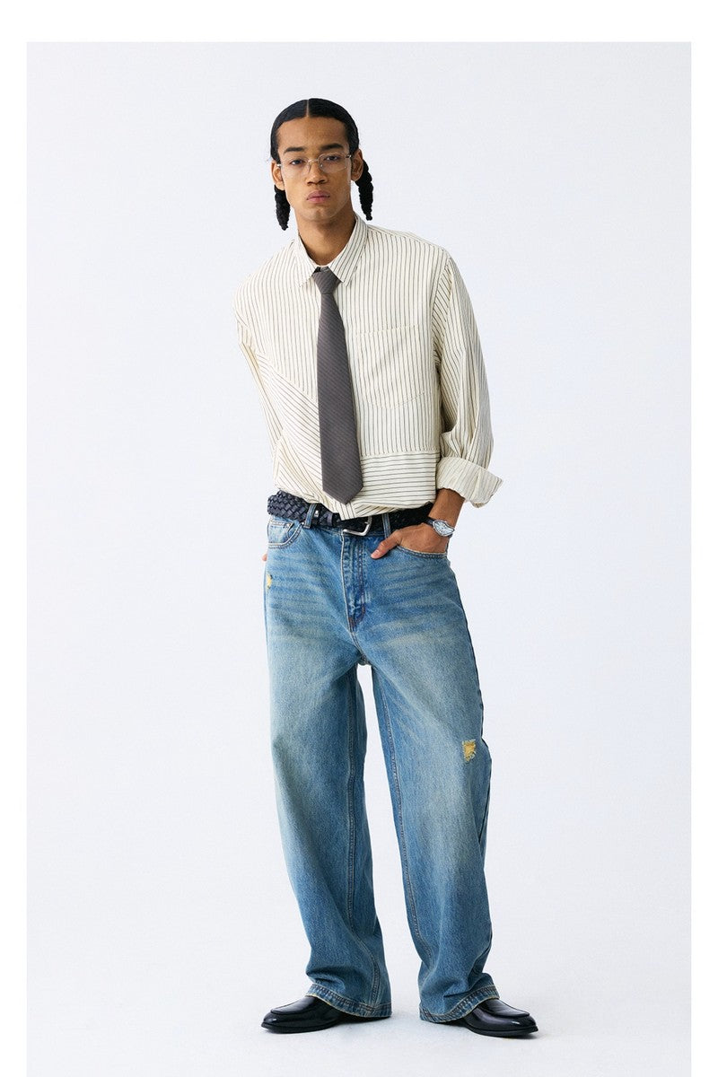 Striped Patch Pocket Shirt